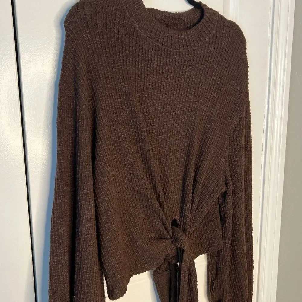 FREE PEOPLE FP Beach Gulfport Pullover Sweatshirt Sweater Size XS Brown